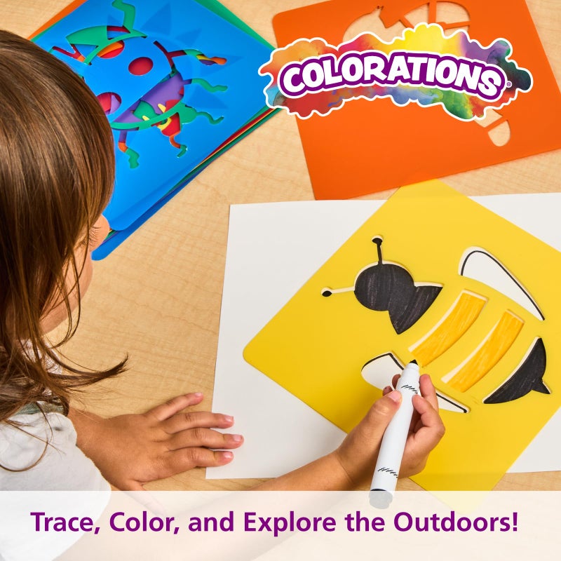 Colorations Garden Stencils, 12 Garden Designs, Made from Washable Plastic, 8 inches Each, Jumbo Size, Sturdy Stencils, Great for Creating Art, Kids Stencils, Stencils for Children - Image 5